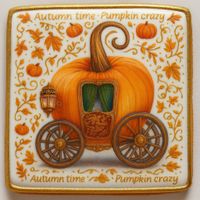 CIASTKO LUKROWANE PUMPKIN CARRIAGE ORANGE ROZ.L POZIOM RĘCZNIE ROBIONE