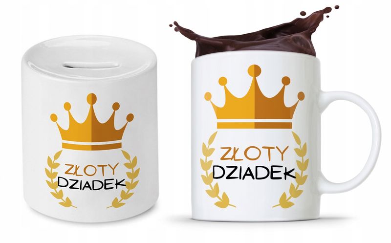 Zestaw Dla Dziadka Dzień Dziadka Kubek + Skarbonka Z Nadrukiem Ze Zdjęciem zdjęcie 1