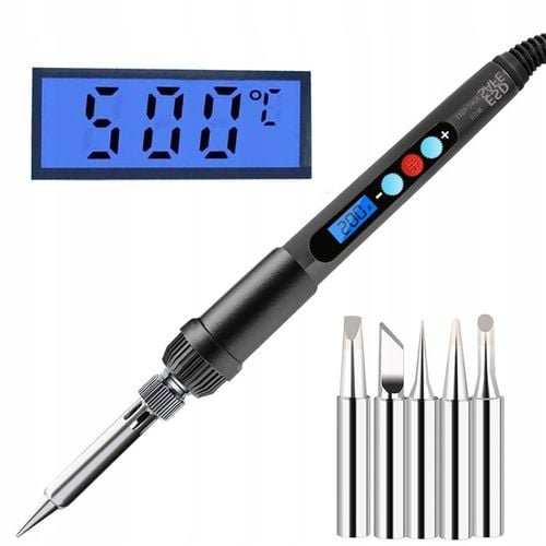 Lutownica precyzyjna kolbowa 60W z LCD cyfrowa regulacja + 5 grotów na Arena.pl