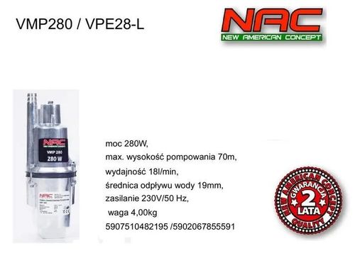 NAC POMPA MEMBRANOWA 280W VPE28-L na Arena.pl