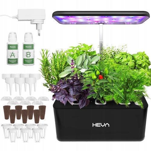 Doniczka hydroponiczna HEVA samopodlewająca idealna na zioła LED wzrost na Arena.pl