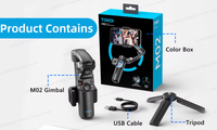TOKQI M02 3-osiowy ręczny stabilizator gimbalowy do smartfona, składany uchwyt na telefon