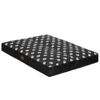 Legowisko materac dla psa prostokątny wodoodporny 110x90cm, czarny w łapki