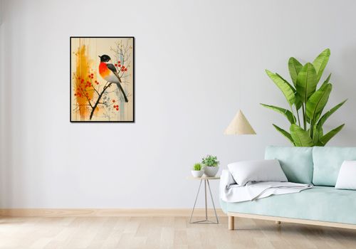 Plakat 60x80cm Jesienny Rudzik na Arena.pl