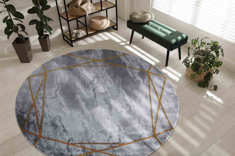 RUG/LU/ESTEMA/MARBLE2/GREY+GOLD/R160 zdjęcie 2