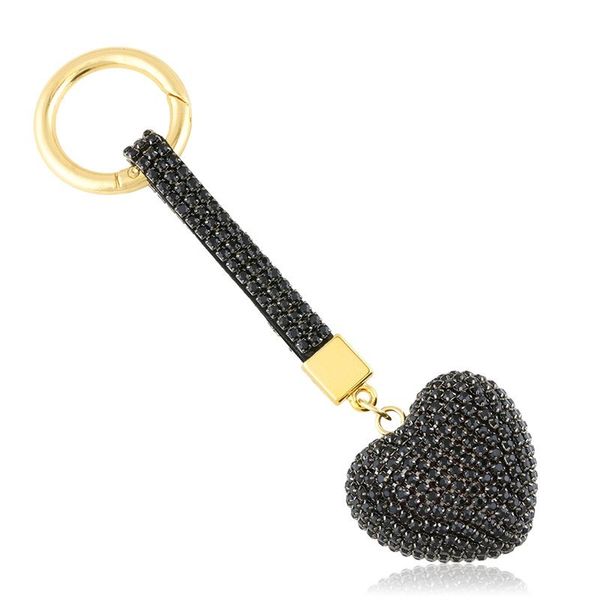 Brelok kryształowe serce czarne zdjęcie 1