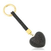 Brelok kryształowe serce czarne