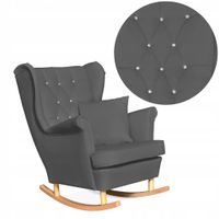 Fotel Uszak eko skóra bujany Gaja Skandynawski Family meble szary siwy