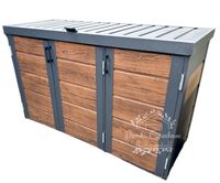 Wiata śmietnikowa  2x1m antracyt +  drewnopodobny Schowek ogrodowy ID425