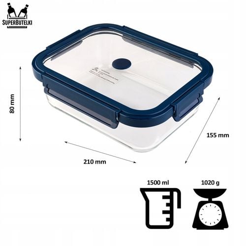 ZESTAW 4 sztuki pojemniki szklane lunchbox próżniowe do żywności + na Arena.pl