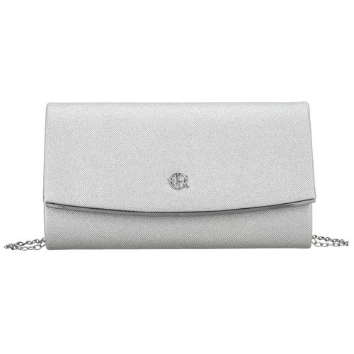 srebrna, elegancka torebka damska wykonana z tkaniny syntetycznej na Arena.pl