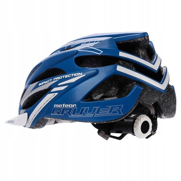 Kask rowerowy regulowany METEOR GRUVER blue/white r.L 58-61 cm zdjęcie 7