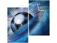 60X60 KWADRAT OBRAZ ZEGAR GALAKTYCZNA PIŁKA NOŻNA KOSMOS OBRAZ