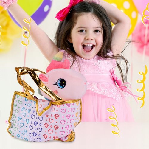 PLUSZOWY JEDNOROŻEC Z TOREBKĄ PLUSZOWA MASKOTKA PRZYTULANKA PLUSZAK UNICORN na Arena.pl