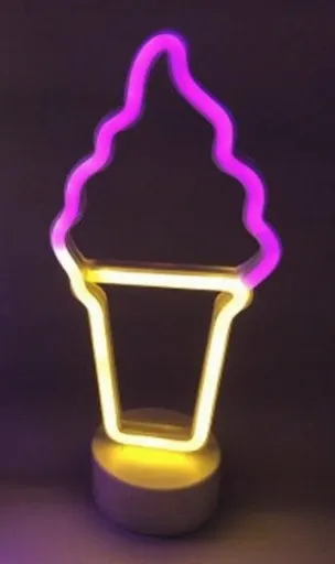 LAMPKA NEONOWA 3D LÓD LODY ICE-CREAM LAMPA BATERIE zdjęcie 5