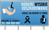 BANER REKLAMOWY 300x150 cm różne wzory projekt w cenie ODSZKODOWANIA