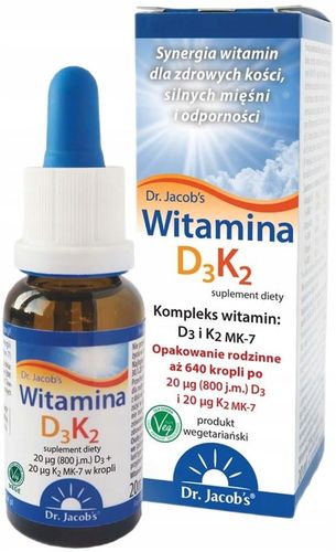 Dr. Jacob's Witamina D3 K2 Mk7 kości stawy odporność krople 20 ml na Arena.pl