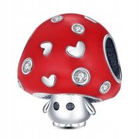 Zawieszka SREBRO 925 Charms Koralik Muchomor Grzyb