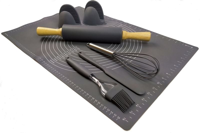 Stolnica silikonowa i wałek z akcesoriami 7 elementów zdjęcie 1