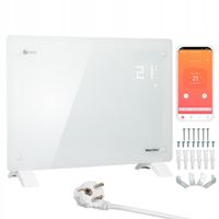 Grzejnik elektryczny ścienny szklany energooszczędny 1,5 kW WiFi EGW-15B