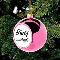 Duża różowa bombka na choinkę z Twoim nadrukiem