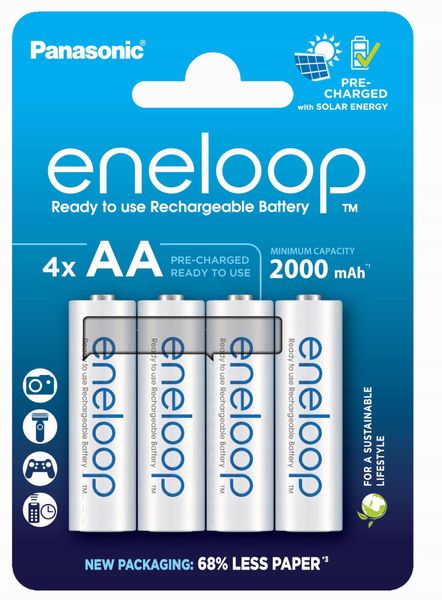Grube paluszki akumulatorki baterie Panasonic eneloop AA R6 2000mAH 4 szt. zdjęcie 1