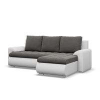 Narożnik, prawy, Bosco, velvet, 230x159x89 cm, szary, biały | TYLETEGOTU