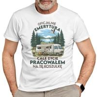 Oficjalnie emerytura - całe życie pracowałem - męska koszulka na Biały XXL