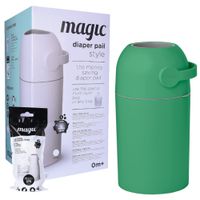 Kosz na zużyte pieluchy Magic Majestic zielony (na 25 pieluch) + worki