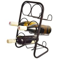 Stojak na Wino Metalowy Czarny Połka Regał na 6 Butelek Wina Alkoholu