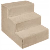 Schodki dla psa 3-stopnie tapicerowane piaskowe podest dla psa do kanapy