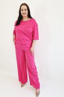Wygodny Komplet Spodni i Bluzki Na Co Dzień Fuksja 36