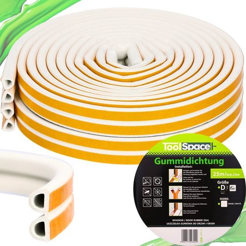 Uszczelka do okien i drzwi D 25mb mb BIAŁY na Arena.pl