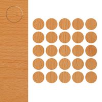 Zaślepki Meblowe Samoprzylepne Buk Ciemny fi 14mm 25szt ZM034