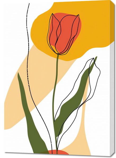 Obraz 70x100cm Przerysowany Tulipan zdjęcie 1