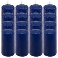Zestaw świec filarowych, 10 cm, Ø 5 cm, niebieskie, 16 szt.
