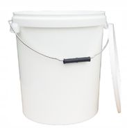 WIADRO 33L Metalowa Rączką Wiaderko Plastikowe z pokrywą 33L BIAŁE