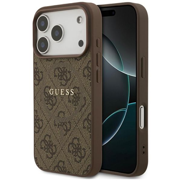 Etui Guess 4G Ring Classic Logo MagSafe do iPhone 17 Pro brązowy zdjęcie 1