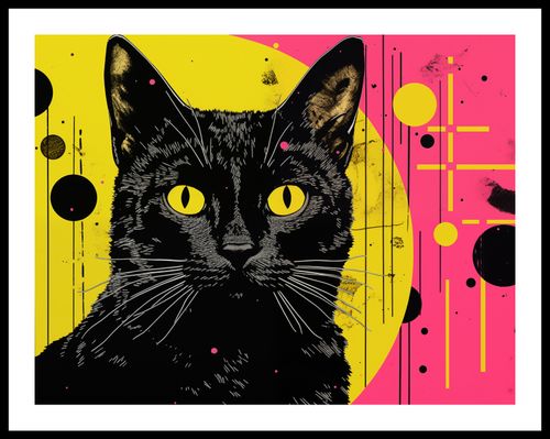 Plakat 65x50cm Neonowy Kocur na Arena.pl