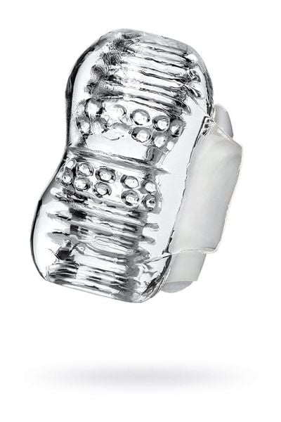 Lingam Khani, Vibrating Masturbator, TPE, Transparent, 9 cm zdjęcie 1