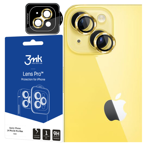 apple iphone 14 plus - 3mk lens protection pro yellow zdjęcie 1