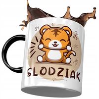 Kubek Czarny Z Tygryskiem Tygrysem Słodki Prezent Z Nadrukiem Ze Zdjęciem