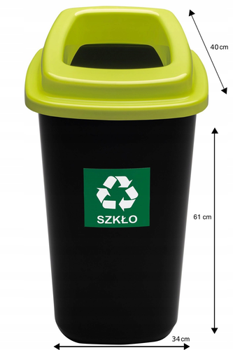 Kosz do segregacji SORTBIN 45L zielony na szkło na Arena.pl
