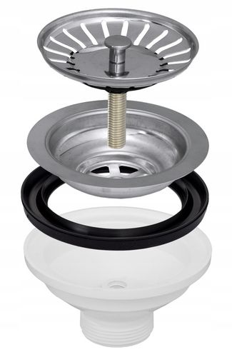 SYFON KOREK okrągły SITKO DO zlewu ZLEWOZMYWAKOWY KOSZYK 90 mm ŚRUBA 4 cm na Arena.pl