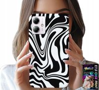 ETUI DO MOTOROLA MOTO G14 - CZARNO BIAŁA ABSTRAKCJA + SZKŁO HART