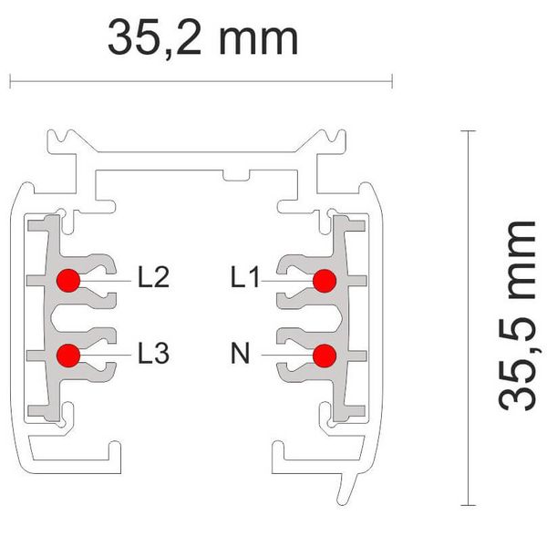 Szyna 2m natynkowa 8100 Shilo do 3-fazowego systemu szynowego biała zdjęcie 3