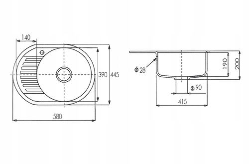 ZLEW ZLEWOZMYWAK GRANIT 8 kolorów 58x46 + SYFON na Arena.pl