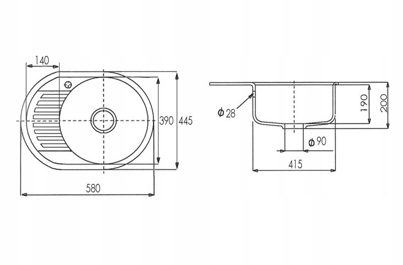 ZLEW ZLEWOZMYWAK GRANIT 8 kolorów 58x46 + SYFON zdjęcie 10