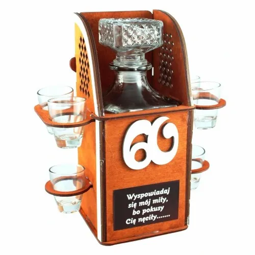 Karafka na alkohol 6 kieliszków kieliszki prezent URODZINY 18-99 WZORY na Arena.pl