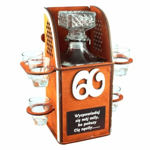 Karafka na alkohol 6 kieliszków kieliszki prezent URODZINY 18-99 WZORY zdjęcie 5